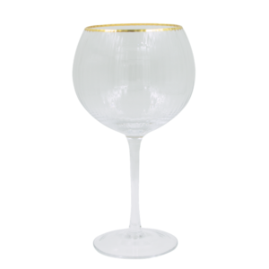 Ginglas - Gröönfink - Transparent-Goldrand - 12 Stk.