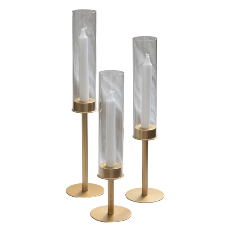 3 tlg. Kerzenständerset - Tüün, Tüüntje, Tulipan - Gold